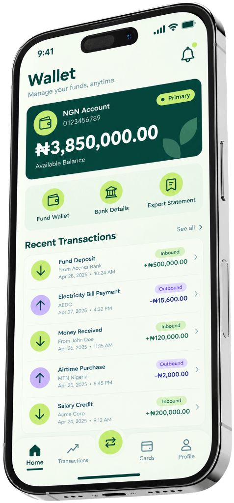Angled smartphone showing OuiPay wallet and recent transactions